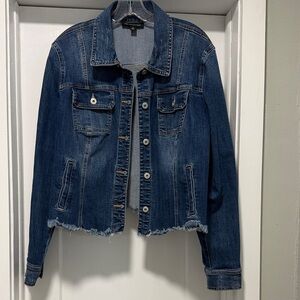INC International Concepts stretch Dark Blue Jean Jacket